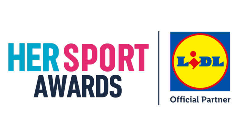 Large Navy Her Sport presnted by Lidl Title Sponsorship Logo