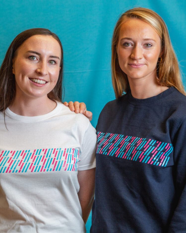 White Patterened T SHirt Navy Patterned Jumper