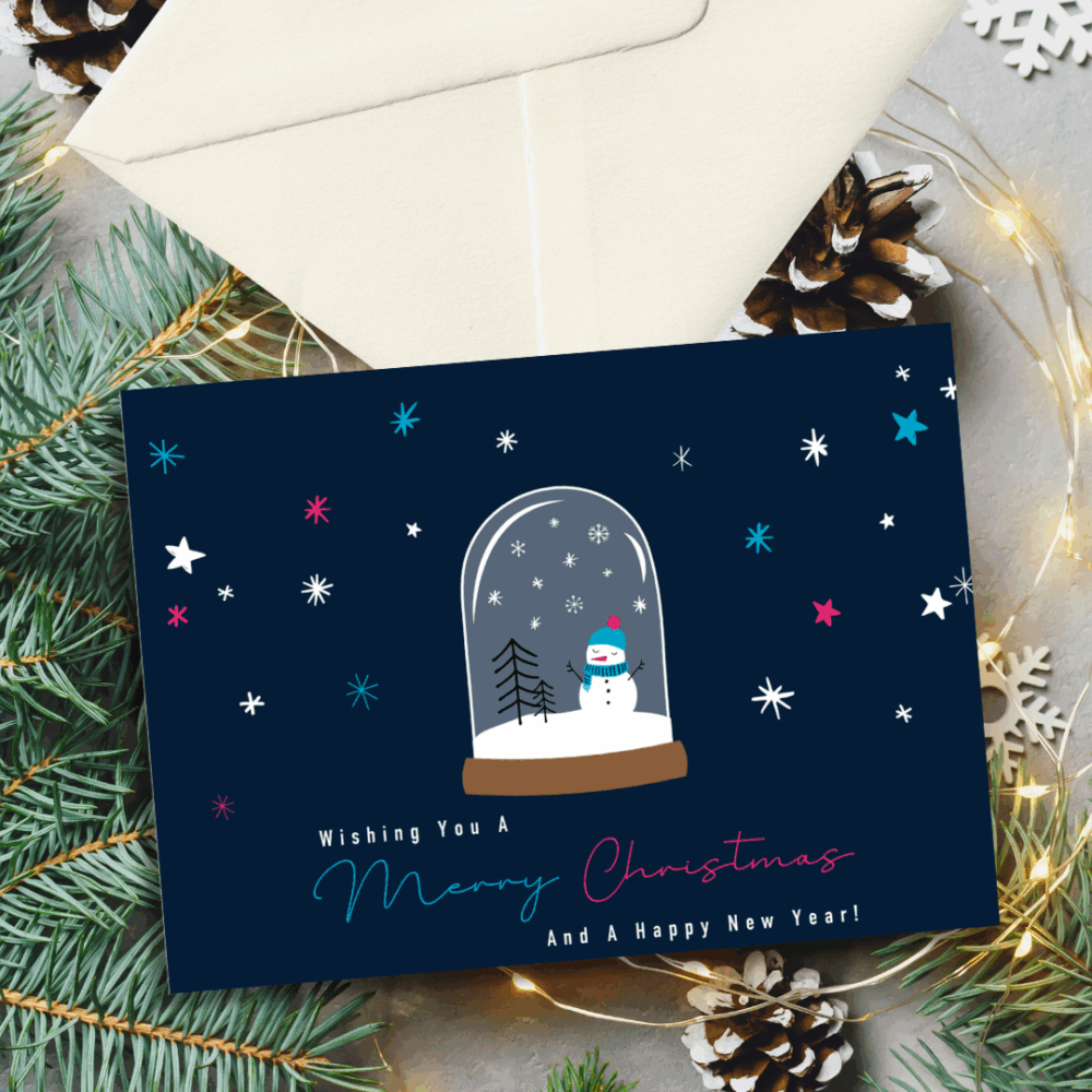 Her Sport Snowman Christmas Card