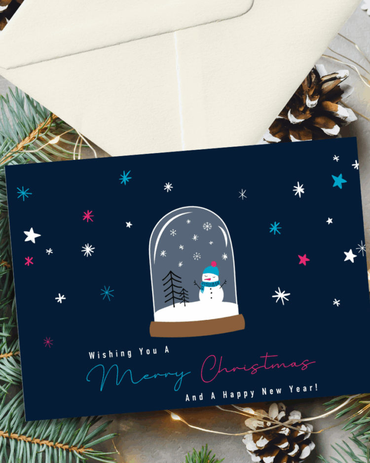 Her Sport Snowman Christmas Card