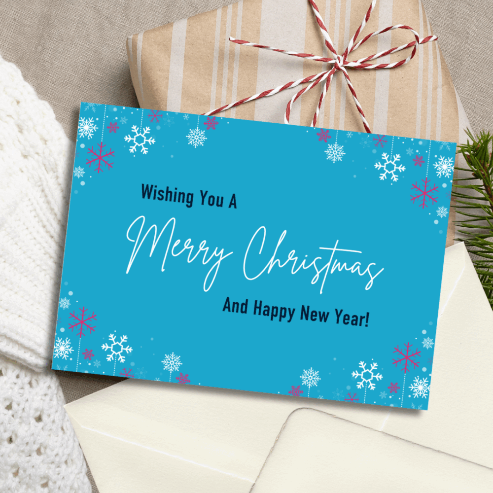 Her Sport Blue Christmas Card